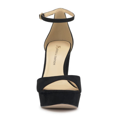 JS Jessica Simpson Womens Izzella Round Open Toe Chunky Heel Pumps