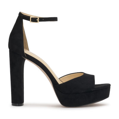 JS Jessica Simpson Womens Izzella Round Open Toe Chunky Heel Pumps