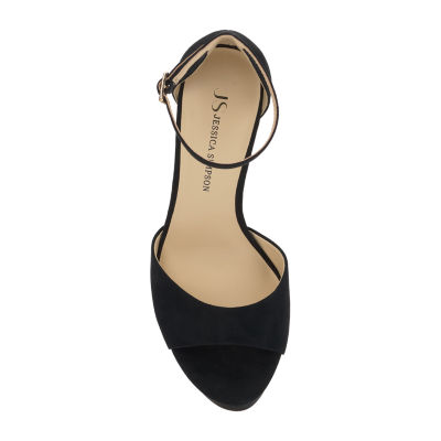 JS Jessica Simpson Womens Izzella Round Open Toe Chunky Heel Pumps