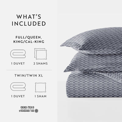 Casual Comfort Premium Ultra Soft Blue Diamond Pattern Duvet Cover Set