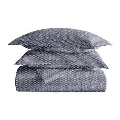 Casual Comfort Premium Ultra Soft Blue Diamond Pattern Duvet Cover Set