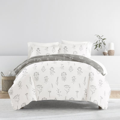 Casual Comfort Botany Floral Patterned Reversible Duvet Cover Set