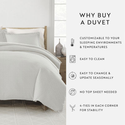 Casual Comfort Premium Ultra Soft Quatrefoil Pattern Duvet Cover Set