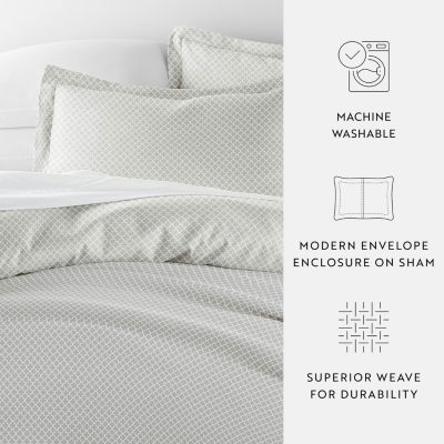 Casual Comfort Premium Ultra Soft Quatrefoil Pattern Duvet Cover Set