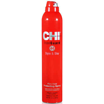 Chi Styling Iron Guard 44 Style & Stay Protecting Strong Hold Hair Spray - 10 oz.