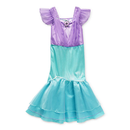 Disney Collection Ariel Roleplay Girls Dress Up Costume, 5/6, Purple