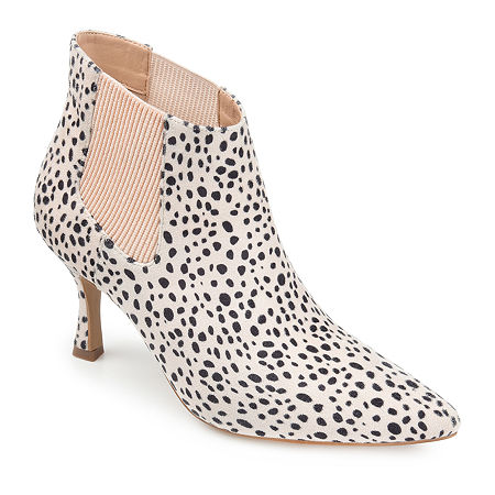 Journee Collection Womens Elitta Kitten Heel Booties, 7 Medium, Brown