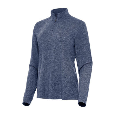 Antigua Mentor Womens Golf Mock Neck Long Sleeve Active Quarter-Zip Pullover
