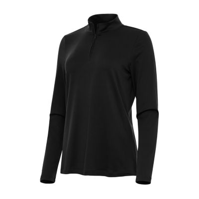 Antigua Reprocess Womens Mock Neck Long Sleeve Active Quarter-Zip Pullover