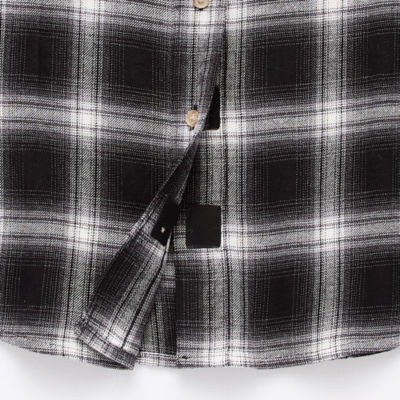 a.n.a Plaid Womens Long Sleeve Adaptive Regular Fit Hidden Access Opening Button-Down Shirt