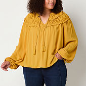 Jcpenney plus size peasant tops clearance
