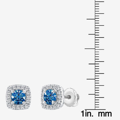 G-H / Si2) 1 7/8 CT. T.W. Lab Grown Diamond 14K White Gold 10.4mm Cushion Stud Earrings