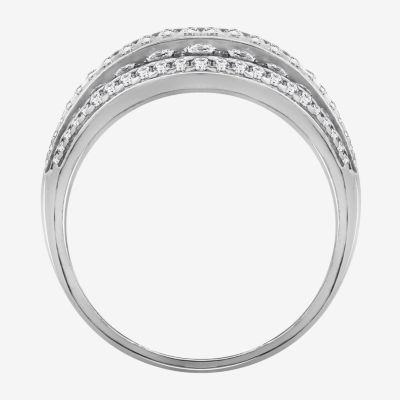 Diamonart Womens White Cubic Zirconia Sterling Silver Cocktail Ring