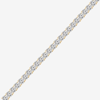 Diamonart Womens White Cubic Zirconia 14K Gold Over Silver Tennis Necklaces