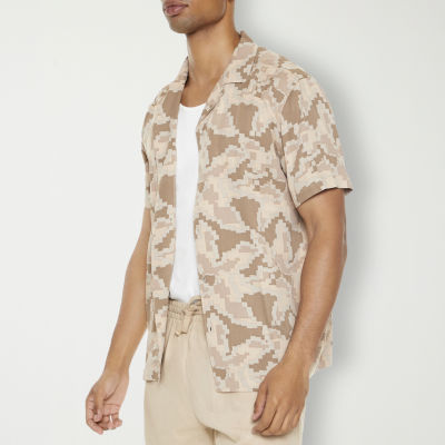 Forever 21 Mens Short Sleeve Floral Button-Down Shirt