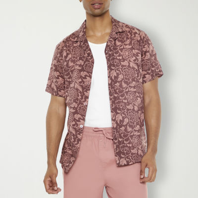 Forever 21 Mens Short Sleeve Floral Button-Down Shirt