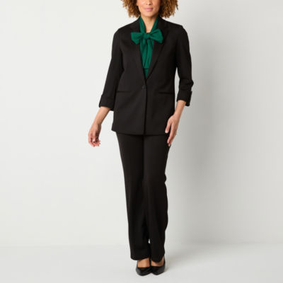 Black Label by Evan-Picone Pull-On Womens Ponte Straight Fit Suit Pants