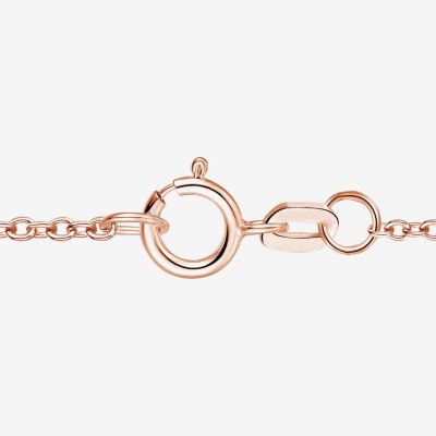 Womens Lab Created White Opal 14K Rose Gold Over Silver Pear 18 Inch Pendant Necklace