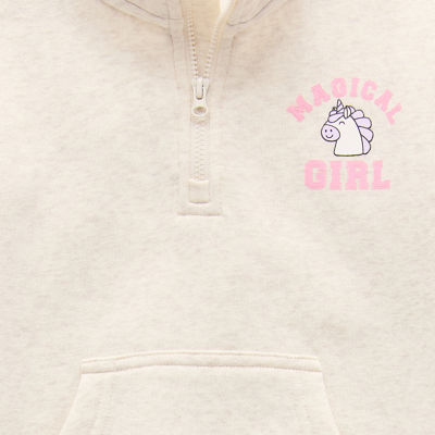 Okie Dokie Toddler & Little Girls Long Sleeve Quarter-Zip Pullover
