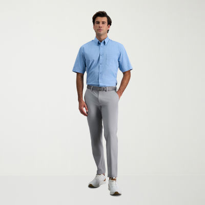 Haggar Sport Travel Performance Mens Comfort Waistband Straight Fit Flat Front Pant