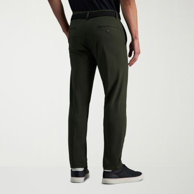 Haggar Sport Travel Performance Mens Comfort Waistband Straight Fit Flat Front Pant