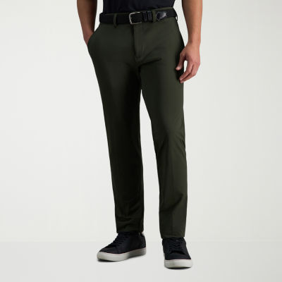 Haggar Sport Travel Performance Mens Comfort Waistband Straight Fit Flat Front Pant