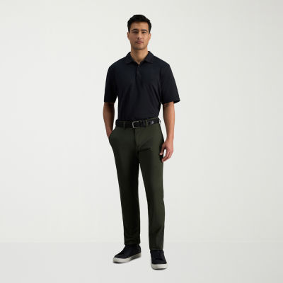 Haggar Sport Travel Performance Mens Comfort Waistband Straight Fit Flat Front Pant