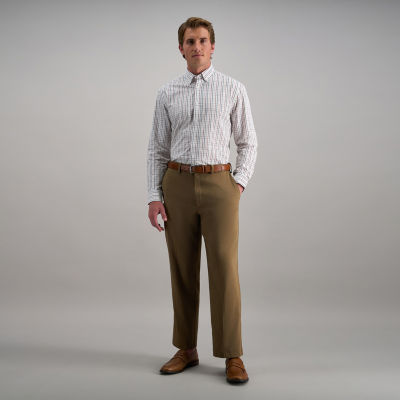 Haggar Cool Right Performance Flex Mens Classic Fit Flat Front Pant