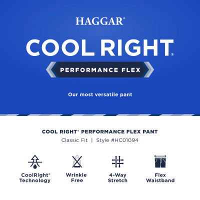 Haggar Cool Right Performance Flex Mens Classic Fit Flat Front Pant