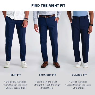 Haggar Cool Right Performance Flex Mens Classic Fit Flat Front Pant