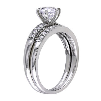 â…“ CT. T.W. Diamond & Lab-Created White Sapphire Bridal Ring Set