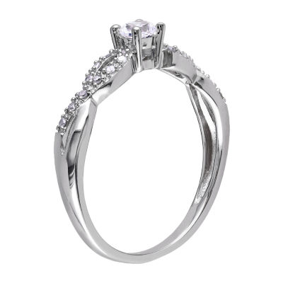 1/10 CT. T.W. Diamond & Lab-Created White Sapphire Engagement Ring