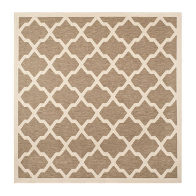 Safavieh Courtyard Collection Bailey Geometric Indoor/Outdoor Square Area Rug