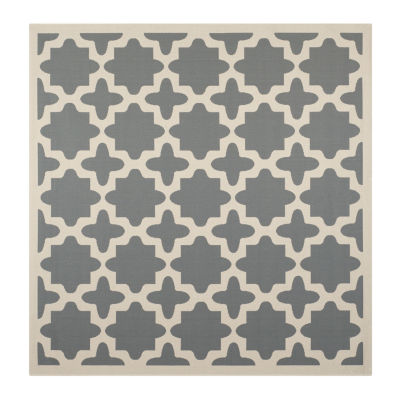 Safavieh Courtyard Collection Bokhara Geometric Indoor/Outdoor Square Area Rug