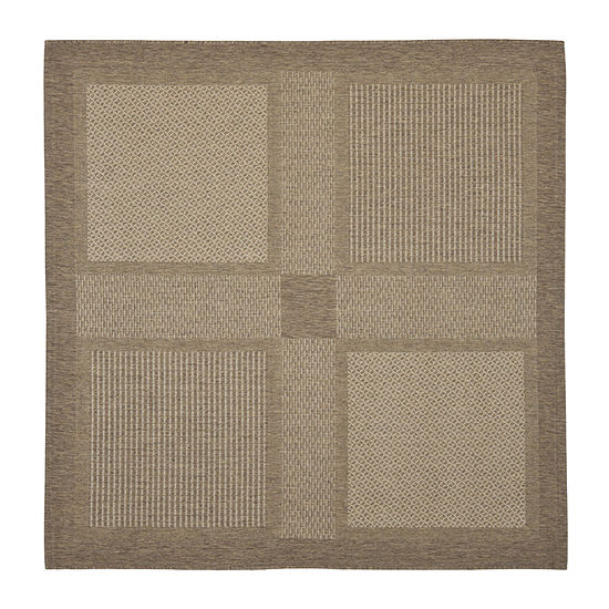 Safavieh Courtyard Collection Bronagh Geometric Indoor/Outdoor Square Area Rug