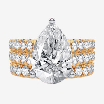 (H-I / SI1-SI2) Signature By Modern Bride Womens 5 CT. T.W. Lab Grown White Diamond in 14K Gold Pear Bridal Set