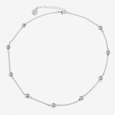 Liz Claiborne Silver Tone 17 Inch Cable Collar Necklace