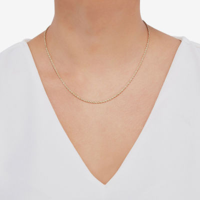 14K Yellow Gold 1.8mm Hollow Rope Chain Necklace