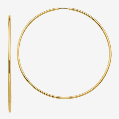 10K Gold 55mm Round Hoop Earrings