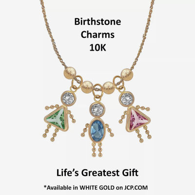 10K Gold April Birthstone Babies Boy Charm