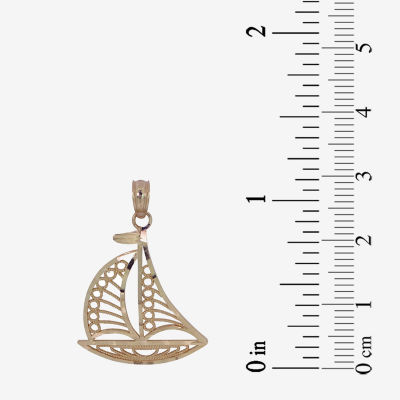 Sailboat Womens 14K Gold Pendant