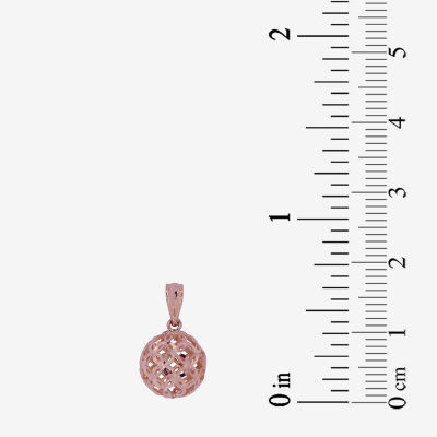 Floral Womens 14K Rose Gold Round Pendant