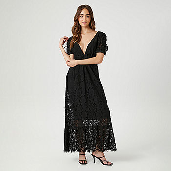 Forever 21 Juniors Lace Short Sleeve Maxi Dress
