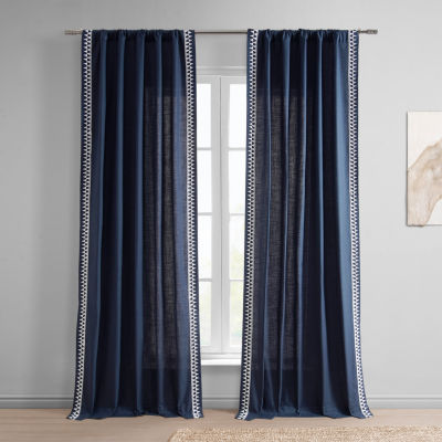 Exclusive Fabrics & Furnishing Modern Light-Filtering Rod Pocket Back Tab Single Curtain Panel