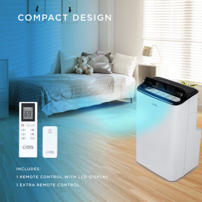 Coby 4-in-1 AC Unit, Heater, Dehumidifier & Fan, 12,000 BTU Portable Air Conditioner, White