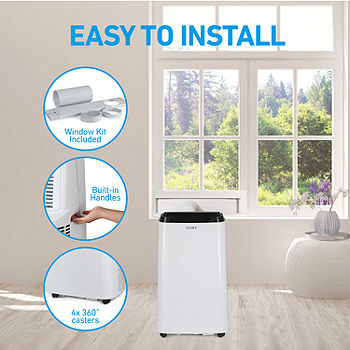 Coby 4-in-1 AC Unit, Heater, Dehumidifier & Fan, 12,000 BTU Portable Air Conditioner, White
