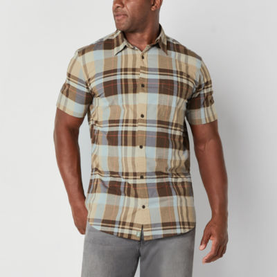 mutual weave Big and Tall Mens Classic Fit Short Sleeve Button-Down Shirt