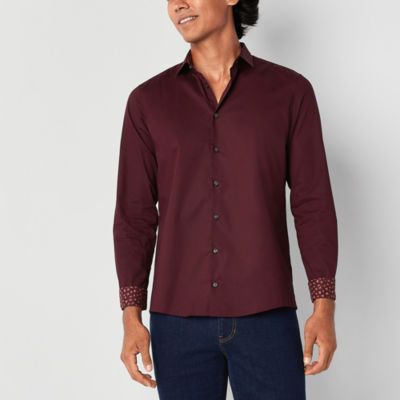 J. Ferrar Mens Slim Fit Long Sleeve Button-Down Shirt