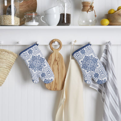 Martha Stewart Stripe Medallion 2-pc. Oven Mitt Set