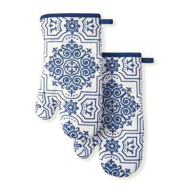 Martha Stewart Stripe Medallion 2-pc. Oven Mitt Set